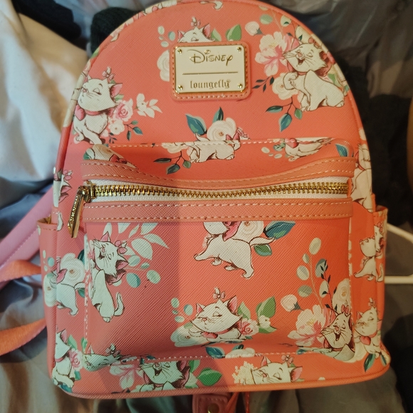 Loungefly Accessories - Loungefly Disney Marie Aristocats Pink Floral Mini Backpack